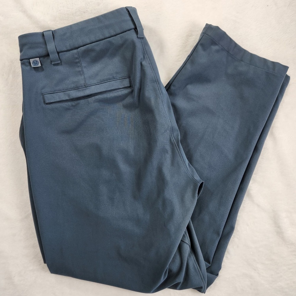 Lululemon Commission Pant Slim Warpstreme 33 Blue Gray Chino ABC LM5855